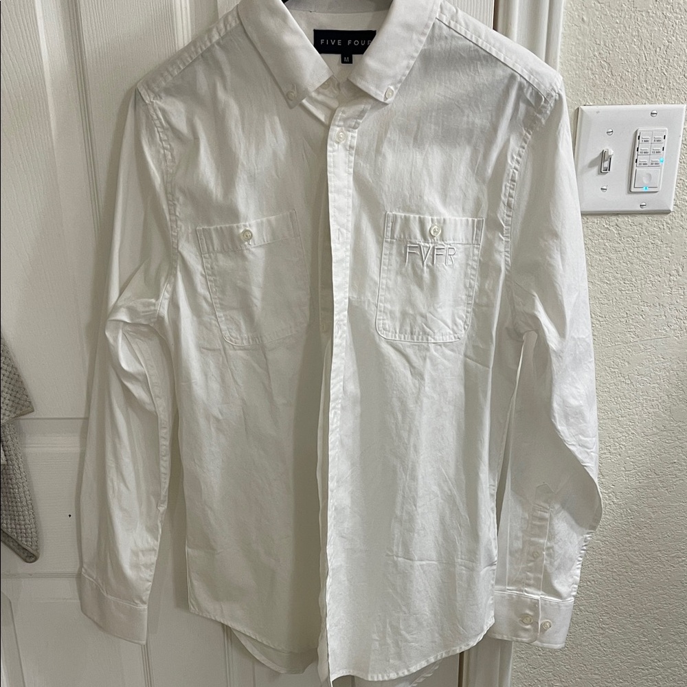 Five Four Men's Classic White Button-Down Shirt